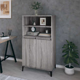 vidaXL Hoge kast 60x36x110 cm bewerkt hout wit