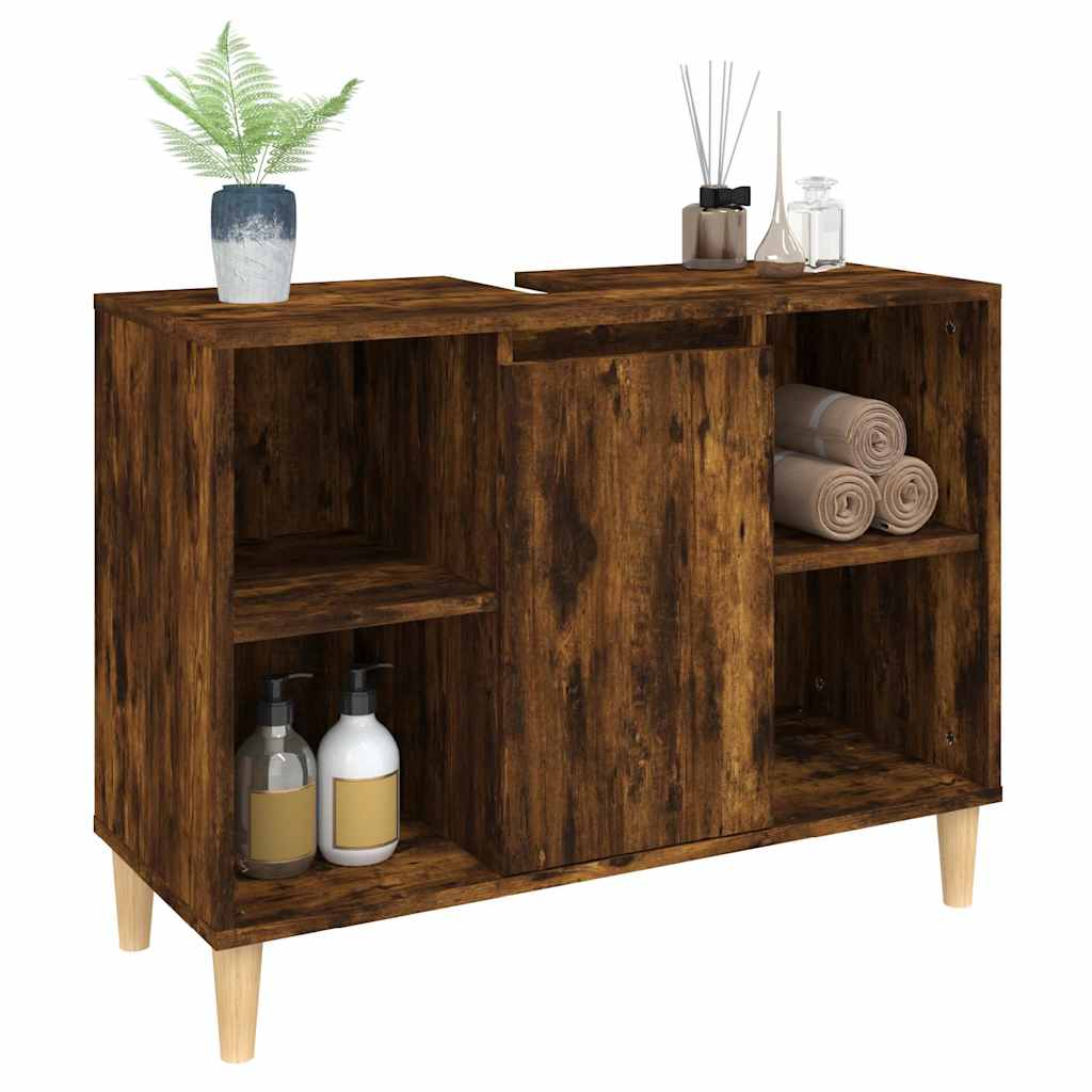 vidaXL Wastafelkast 80x33x60 cm bewerkt hout wit