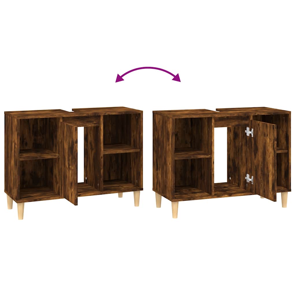 vidaXL Wastafelkast 80x33x60 cm bewerkt hout wit