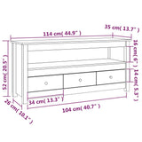 vidaXL Tv-meubel 114x35x52 cm massief grenenhout