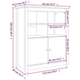 vidaXL Dressoir 83x41,5x100 cm massief grenenhout grijs