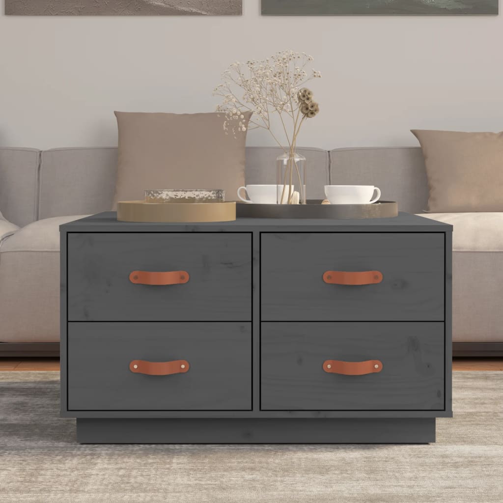 vidaXL Salontafel 80x80x45 cm massief grenenhout