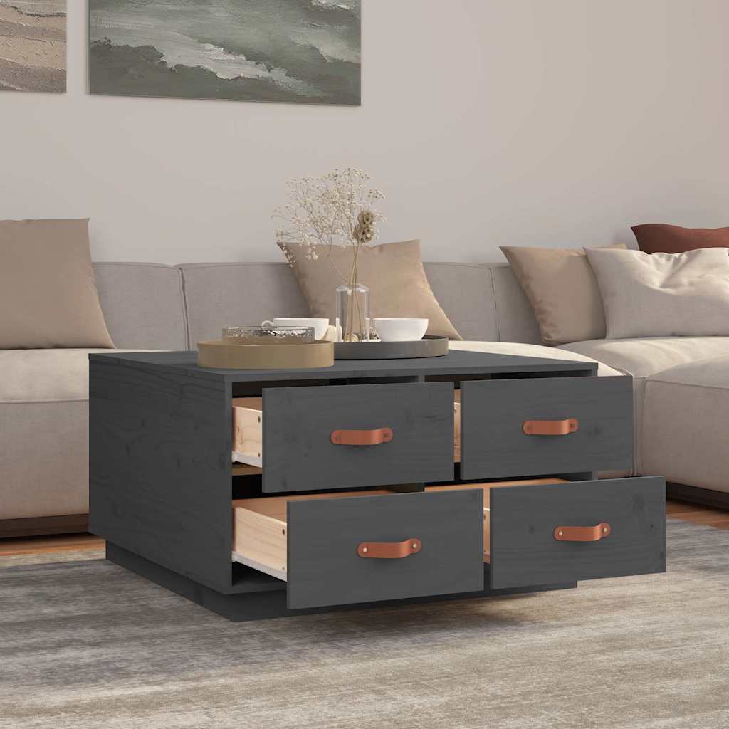 vidaXL Salontafel 80x80x45 cm massief grenenhout