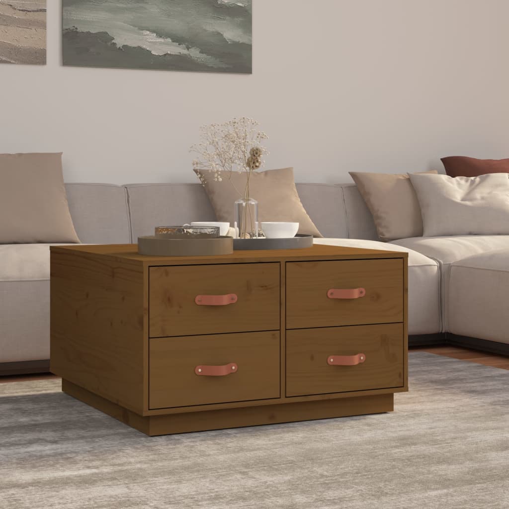 vidaXL Salontafel 80x80x45 cm massief grenenhout