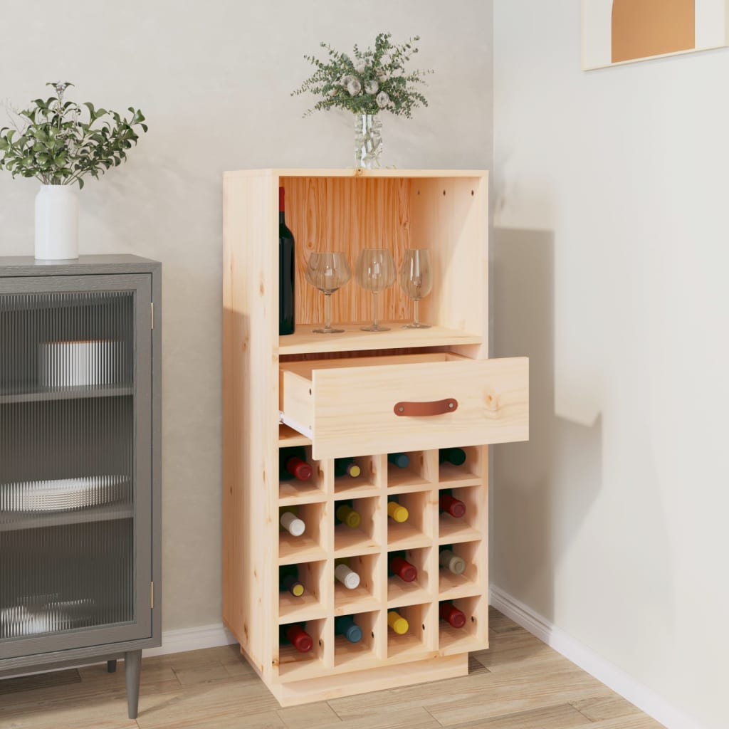 vidaXL Wijnkast 45x34x100 cm massief grenenhout
