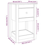 vidaXL Nachtkastjes 2 st 40x35x61,5 cm massief grenenhout