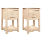 vidaXL Nachtkastjes 2 st 40x35x61,5 cm massief grenenhout