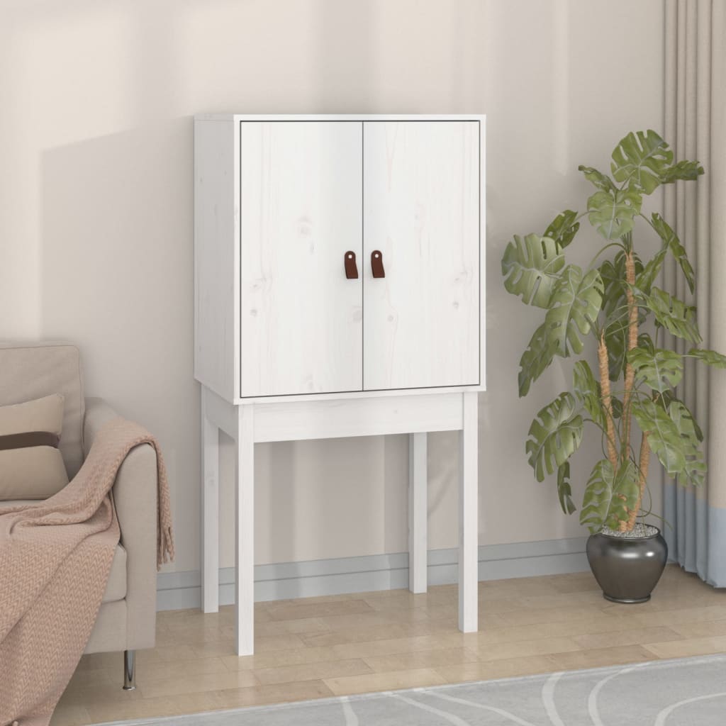 vidaXL Tall Cabinet 60x40x120 cm Solid Pine White