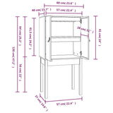 vidaXL Tall Cabinet 60x40x120 cm Solid Pine White