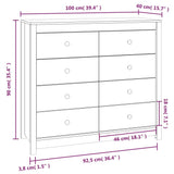 vidaXL Dressoir 100x40x72 cm massief grenenhout