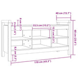 vidaXL Halbankje 80x40x60 cm massief grenenhout