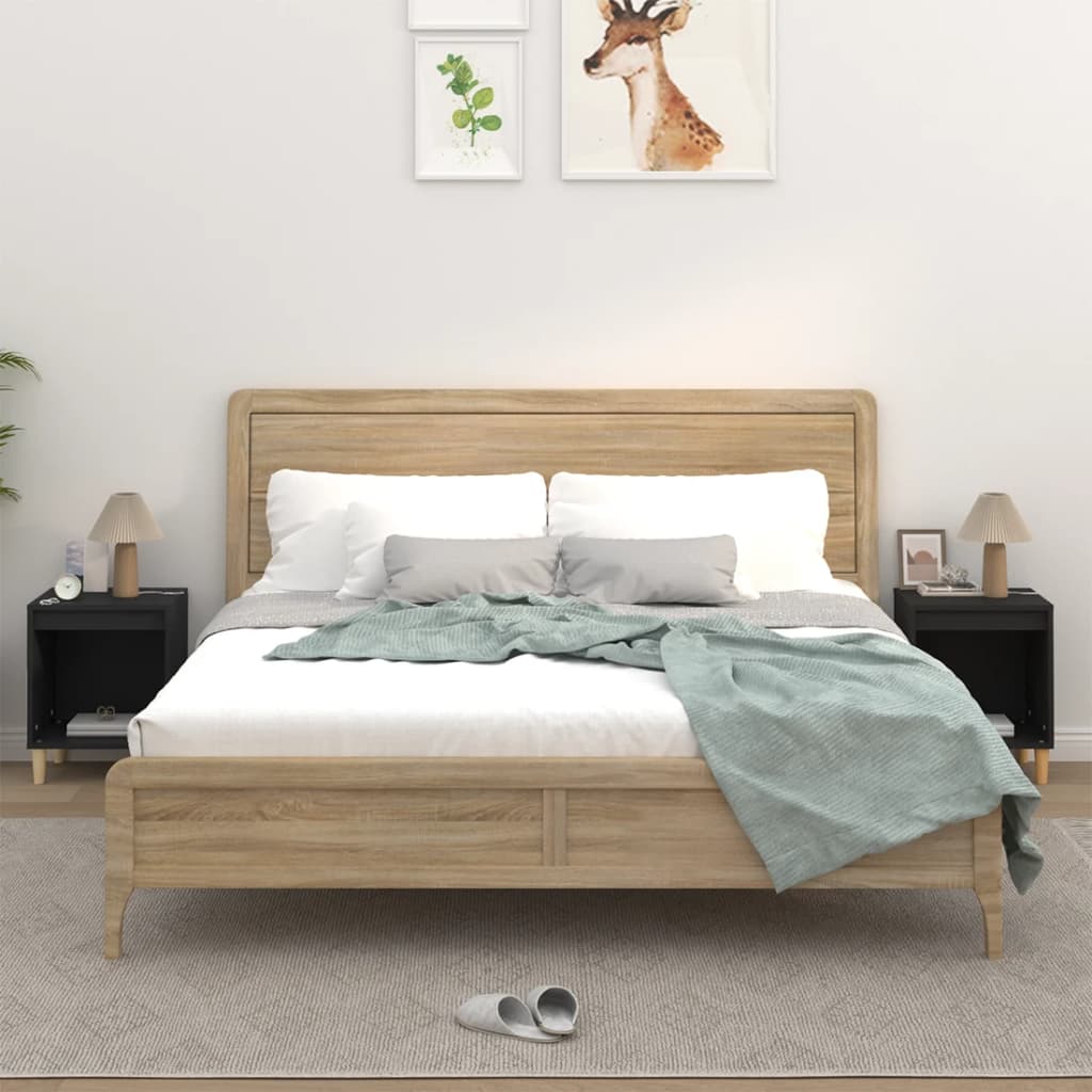 vidaXL Nachtkastje 40x35x50 cm bewerkt hout wit