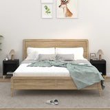 vidaXL Nachtkastje 40x35x50 cm bewerkt hout wit