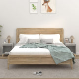 vidaXL Nachtkastje 40x35x50 cm bewerkt hout wit