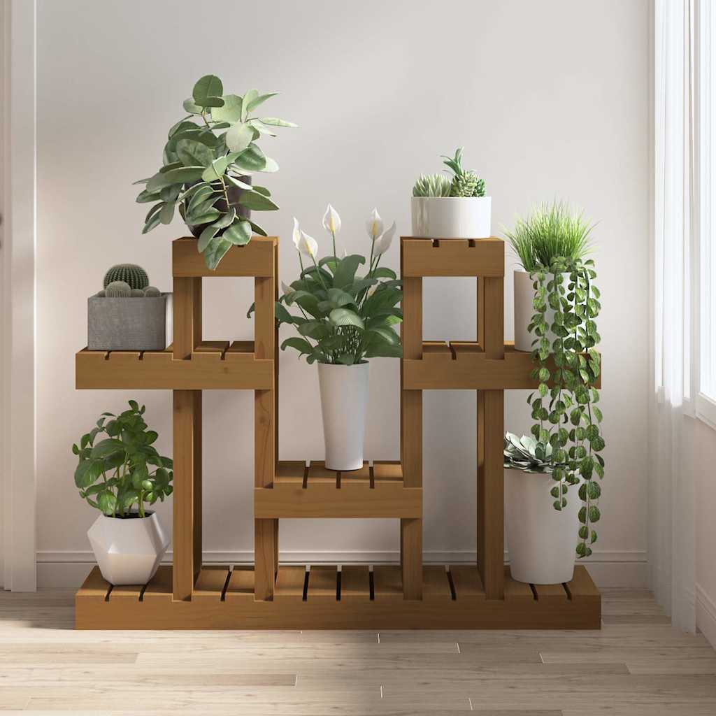 vidaXL Plantenstandaard 85x25x109,5 cm massief grenenhout