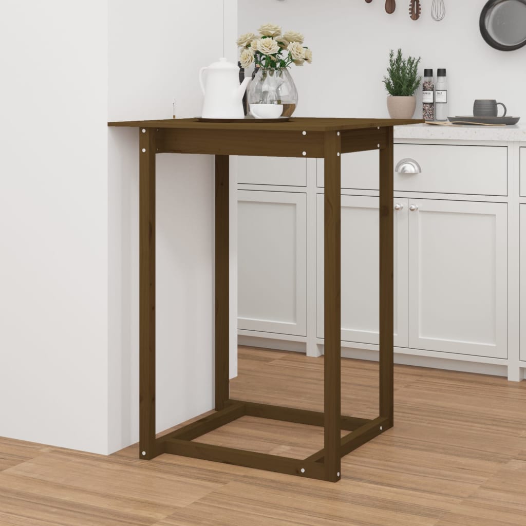 vidaXL Bartafel 60x60x110 cm massief grenenhout grijs