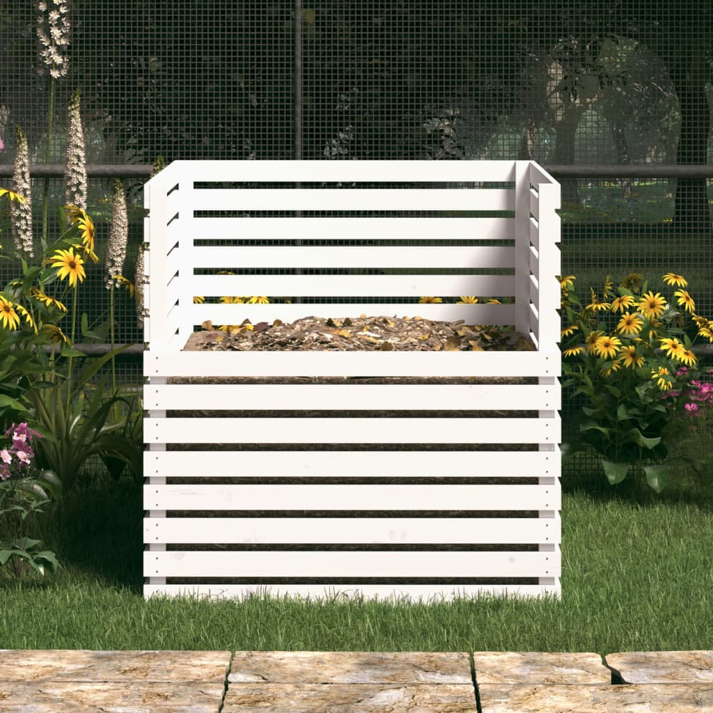 vidaXL Compostbak 80x80x78 cm massief grenenhout