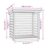 vidaXL Haardhoutrek 108x73x108 cm massief grenenhout