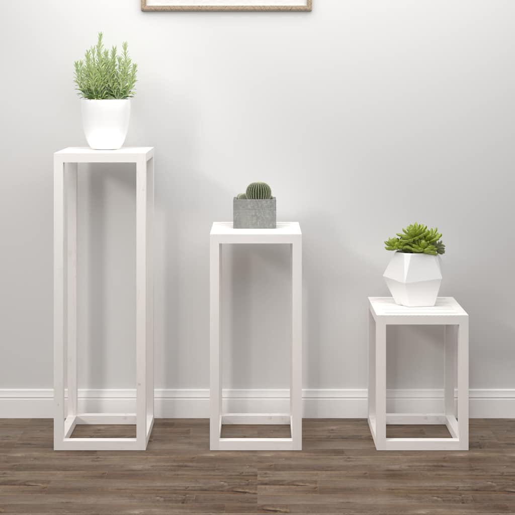 vidaXL 3-delige Plantenstandaardset massief grenenhout