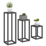 vidaXL 3-delige Plantenstandaardset massief grenenhout