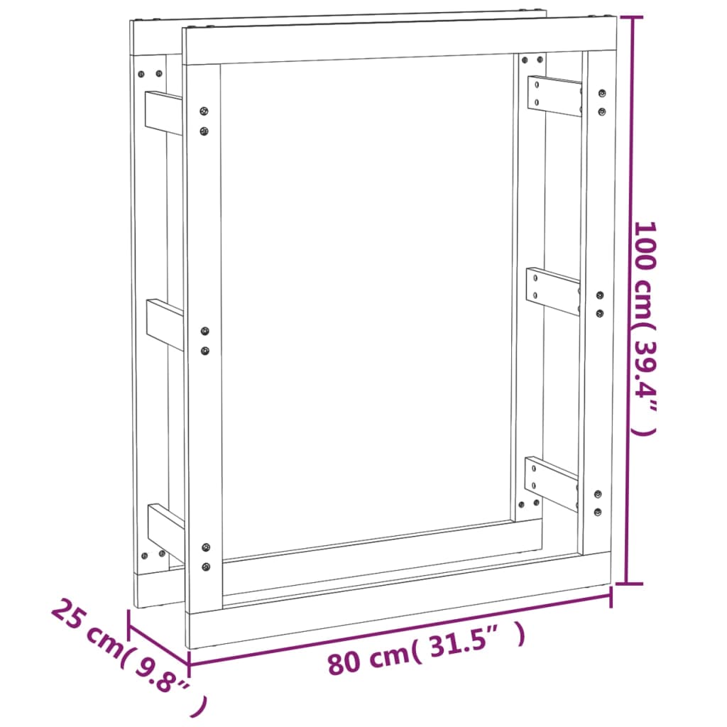 vidaXL Firewood Rack 41x25x100 cm Solid Pine
