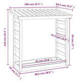 vidaXL Haardhoutrek 108x64,5x110 cm massief grenenhout