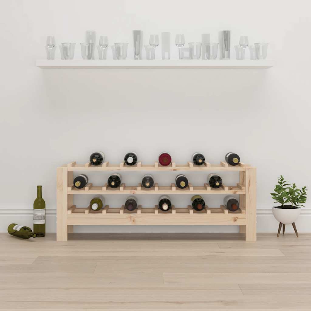 vidaXL Wine Rack 109.5x30x107.5 cm Solid Pine Wood