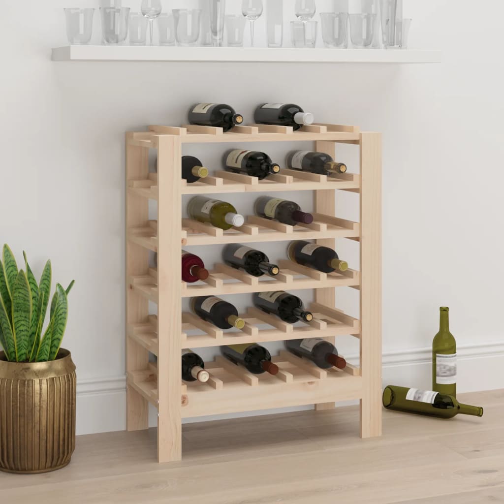 vidaXL Wine Rack 109.5x30x107.5 cm Solid Pine Wood
