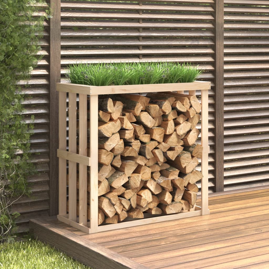 vidaXL Houtblokhouder 108x52x106 cm massief grenenhout