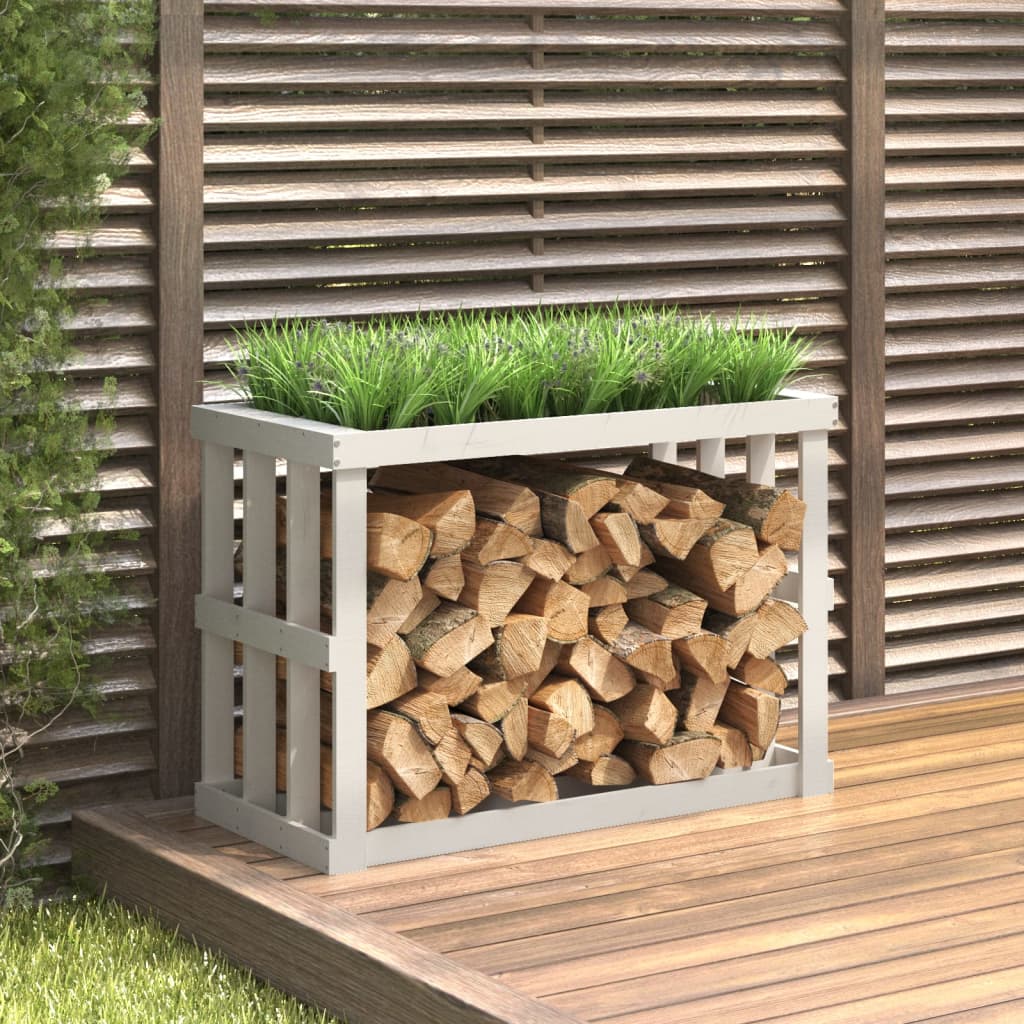 vidaXL Houtblokhouder 108x52x106 cm massief grenenhout