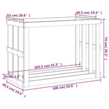 vidaXL Houtblokhouder 108x52x106 cm massief grenenhout