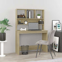 vidaXL Bureau met schappen 102x45x148 cm bewerkt hout wit