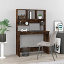 vidaXL Bureau met schappen 102x45x148 cm bewerkt hout wit