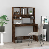 vidaXL Bureau met schappen 102x45x148 cm bewerkt hout wit