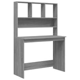vidaXL Bureau met schappen 102x45x148 cm bewerkt hout wit