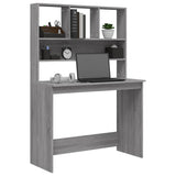 vidaXL Bureau met schappen 102x45x148 cm bewerkt hout wit