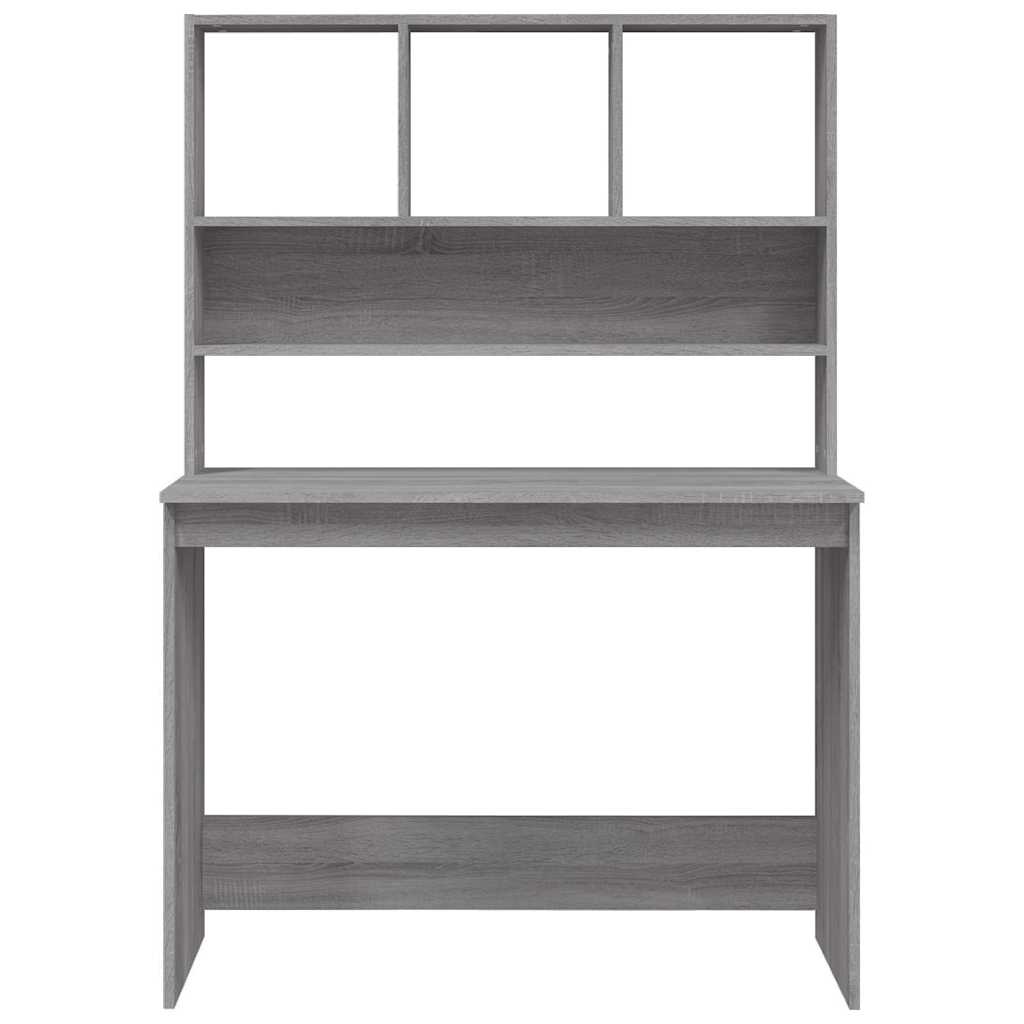 vidaXL Bureau met schappen 102x45x148 cm bewerkt hout wit