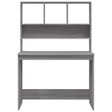 vidaXL Bureau met schappen 102x45x148 cm bewerkt hout wit