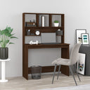 vidaXL Bureau met schappen 102x45x148 cm bewerkt hout wit