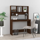 vidaXL Bureau met schappen 102x45x148 cm bewerkt hout wit