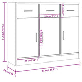 vidaXL Sideboard White 91x28x75 cm Engineered Wood