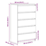 vidaXL Ladekast 60x36x103 cm bewerkt hout wit