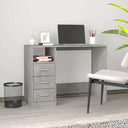 vidaXL Bureau met lades 102x50x76 cm bewerkt hout wit