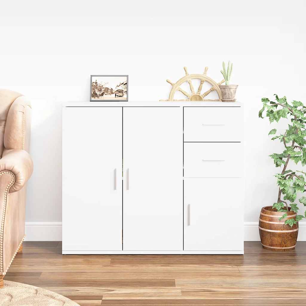 vidaXL Dressoir 91x29,5x75 cm bewerkt hout wit