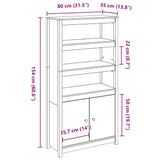 vidaXL Hoge kast 80x35x154 cm massief grenenhout