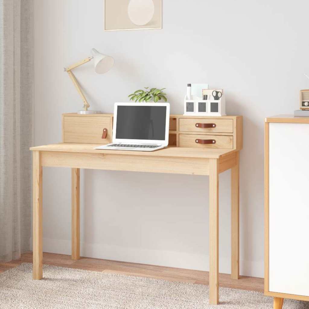 vidaXL Desk 110x50x93 cm solid pine wood