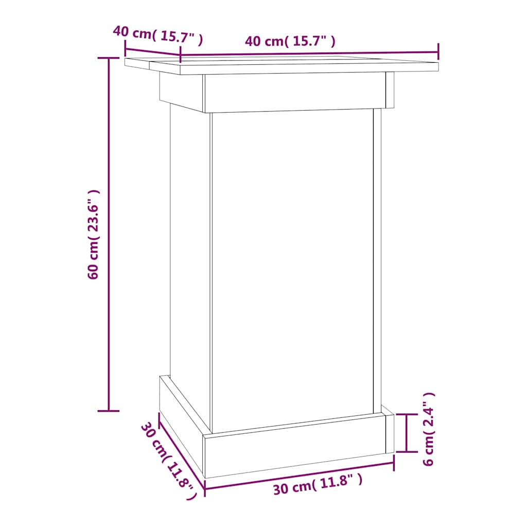 vidaXL Bloemenstandaard 40x40x60 cm massief grenenhout
