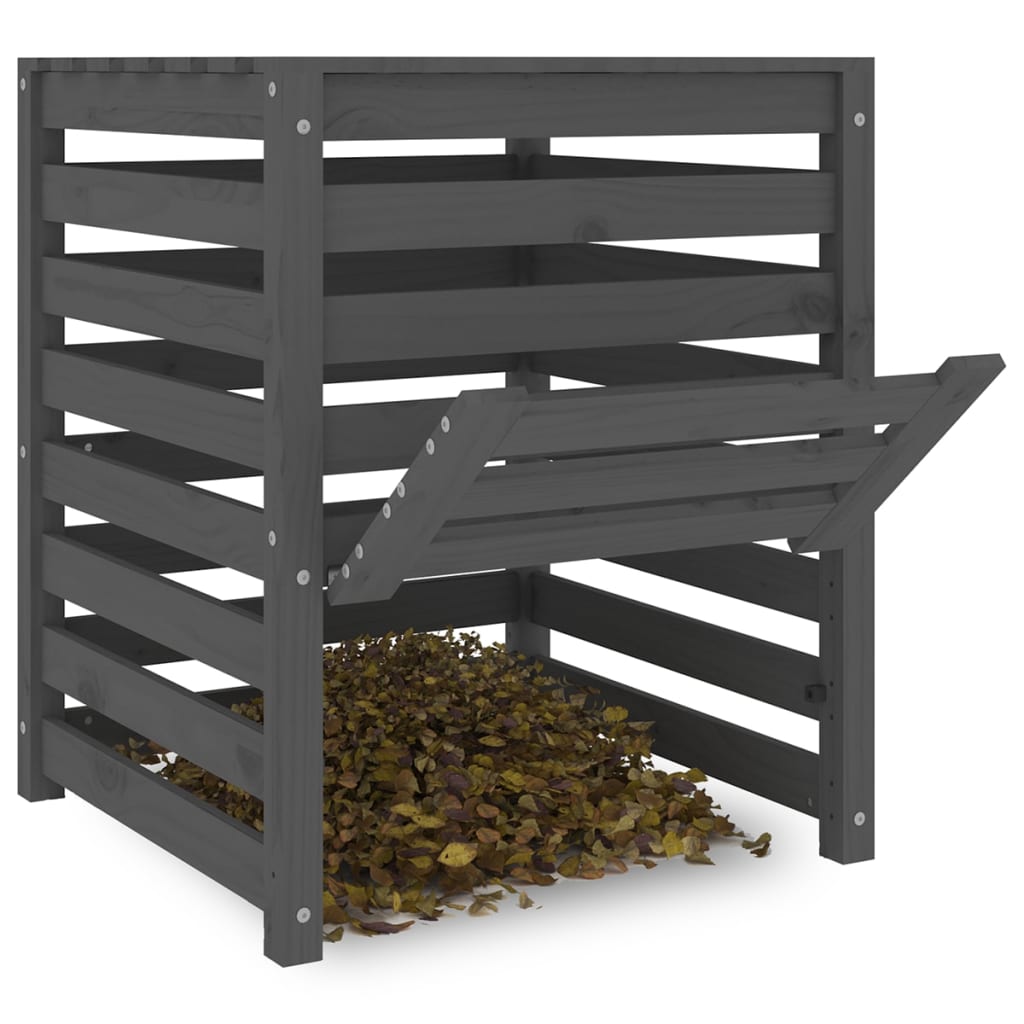 vidaXL Compostbak 63,5x63,5x77,5 cm massief grenenhout