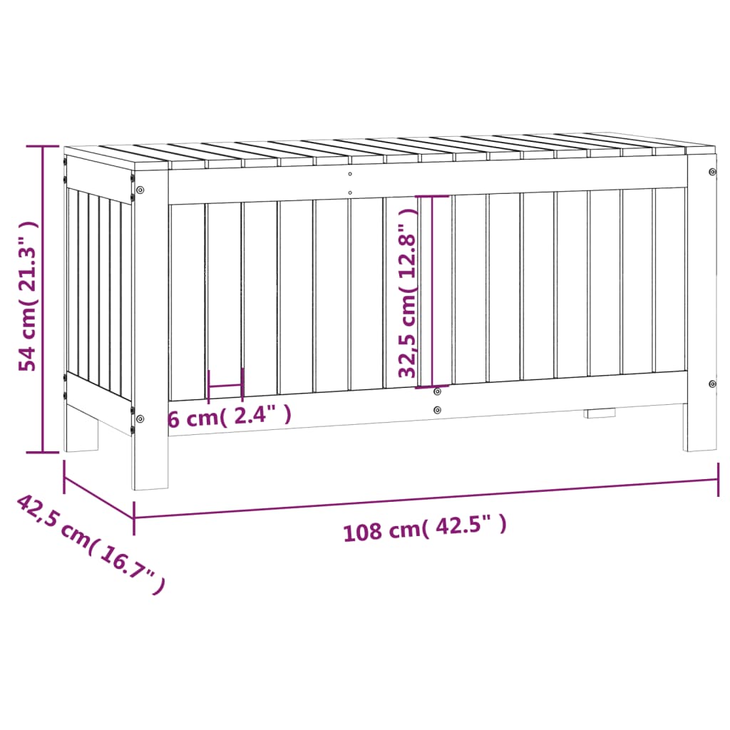 vidaXL Tuinbox 76x42,5x54 cm massief grenenhout grijs