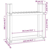 vidaXL Haardhoutrek 110x35x108,5 cm massief grenenhout